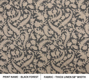 Linen Block Print Fabric 58 Inch Width Heavy Linen Natural Base Color Curtains and Drapes Upholstery Pillow Covers Tablecloths and Runners Bedding Tote Bag by Fabritual