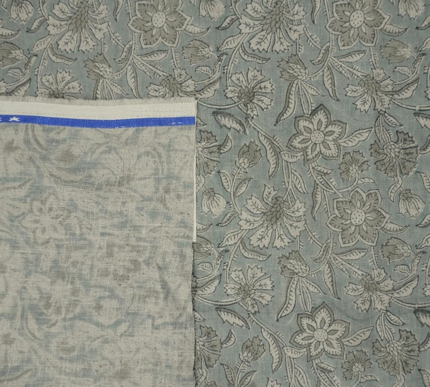 Linen Block Print Fabric 58 Inch Width Medium Weight Linen Natural Base Color Handmade Creative Design To Make Curtains and Drapes Upholstery Pillow Covers Lampshades Napkins by Fabritual