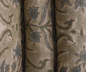 Linen Block Print Fabric 58 Inch Width Heavy Linen Natural Base Color Curtains and Drapes Upholstery Pillow Covers Tablecloths and Runners Bedding Tote Bag by Fabritual