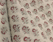 Linen Block Print Fabric 58&quot; Width Heavy Linen Natural Base Color Curtains and Drapes Upholstery Pillow Covers Tablecloths and Runners Bedding Tote Bag by Fabritual