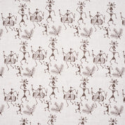 Handcrafted Dhun Print in Beige and Brown on Pure Linen Sofa Cushion Cover Fabric