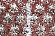 Linen Block Print Fabric 50 Inch Width Medium Weight Linen Beige Base Color Curtains and Drapes Upholstery Handmade Art Pillow Covers Tablecloths and Runners Bedding Tote Bag Napkins by Fabritual
