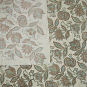 Linen Block Print Fabric Linen Blend 58 Inch Width Light Weight Linen Natural Base Color Upholstery Handmade Art Pillow Covers Tablecloths and Runners Bedding Tote Bag Lampshades Napkins by Fabritual