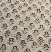 Linen Block Print Fabric 58&quot; Width Heavy Linen Natural Base Color Curtains and Drapes Upholstery Pillow Covers Tablecloths and Runners Bedding Tote Bag by Fabritual
