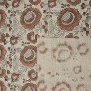 Linen Block Print Fabric 58 Inch Width Heavy Weight Linen Natural Base Color Curtains and Drapes Upholstery Handmade Art Tablecloths and Runners Bedding Tote Bag Lampshades Napkins by Fabritual
