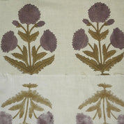 Linen Block Print Fabric Linen Blend 58 Inch Width Light Weight Linen Natural Base Color Curtains and Drapes Upholstery Handmade Art Pillow Covers Tablecloths and Runners Bedding Tote Bag Lampshades Napkins by Fabritual