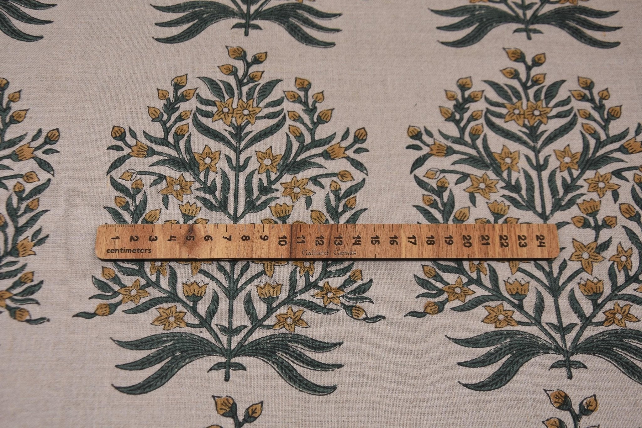 Linen Block Print Fabric 58 Inch Width Medium Weight Linen Natural Base Color Curtains and Drapes Upholstery Handmade Art Pillow Covers Tablecloths and Runners Bedding Tote Bag Lampshades Napkins by Fabritual