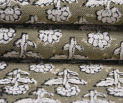Cotton Block Print Fabric 50 Inch Width Medium Weight Duck Canvas Beige Base Color Curtains and Drapes Pillow Covers Tablecloths and Runners Bedding Tote Bag Lampshades Napkins by Fabritual