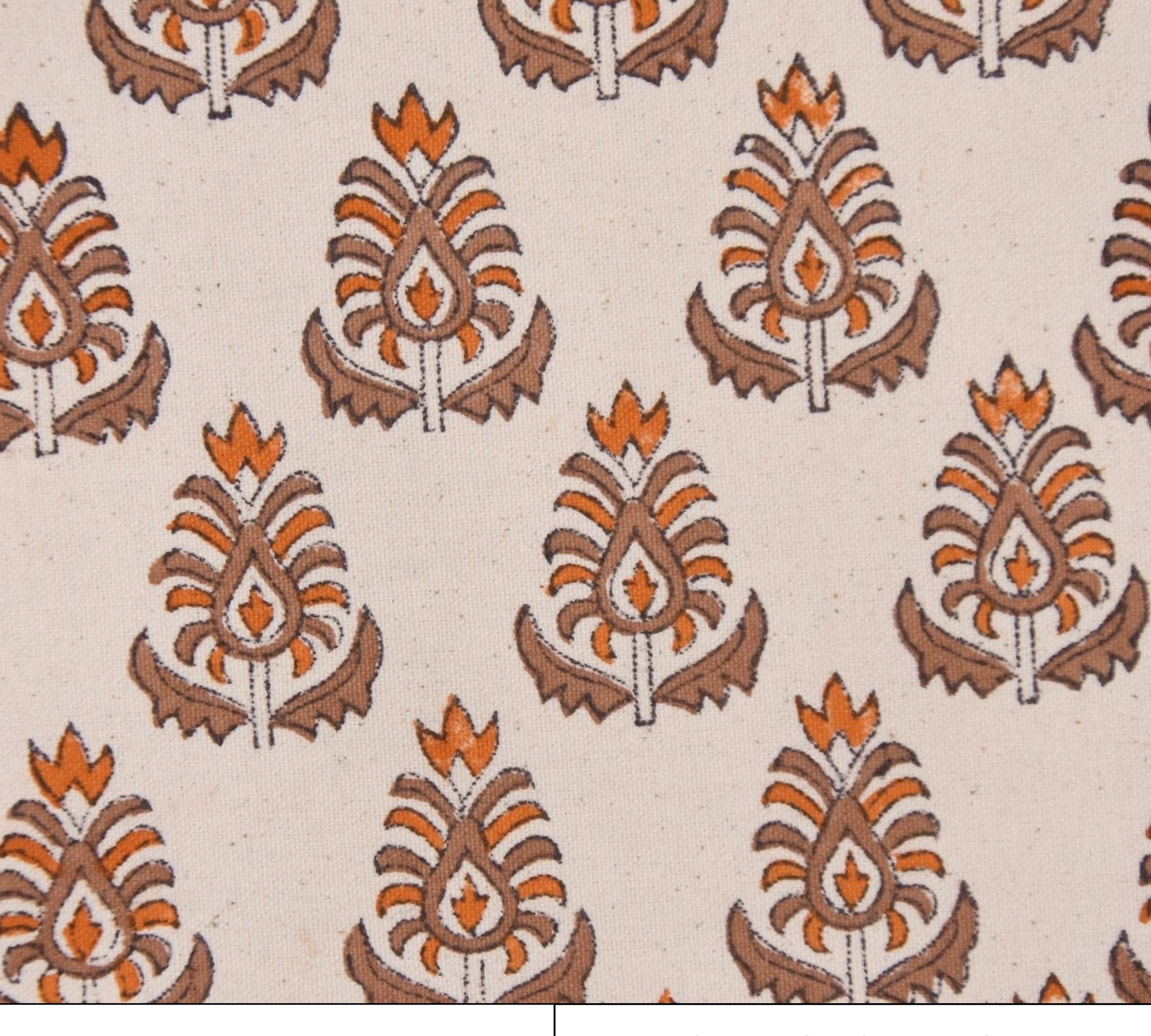 Patterned fabric with 'Kalash' design on duck canvas