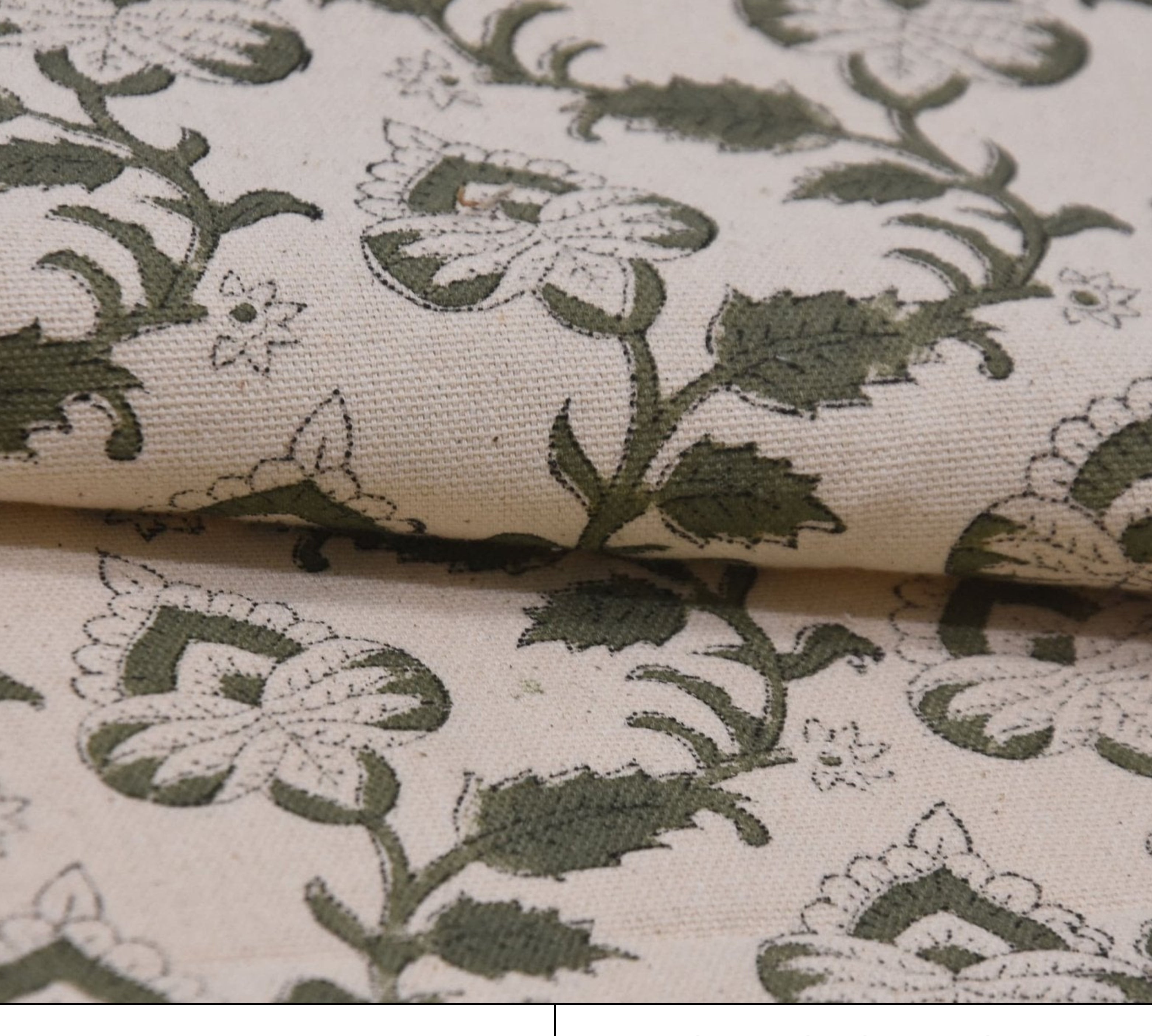 Floral patterned fabric with 'Madhubala' print on duck canvas