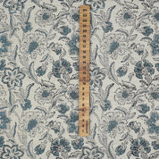 Linen Block Print Fabric Linen Blend 58 Inch Width Light Weight Linen Natural Base Color Curtains and Drapes Handmade Art Pillow Covers Tablecloths and Runners Bedding Tote Bag Lampshades Napkins by Fabritual