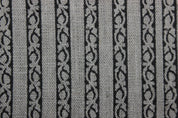Indian Designer Hand Block Printed Black and Gray Thick Linen Fabric with Striped Pattern - TRILANE