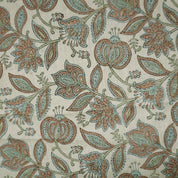 Linen Block Print Fabric Linen Blend 58 Inch Width Light Weight Linen Natural Base Color Curtains and Drapes Upholstery Handmade Art Pillow Covers Tablecloths and Runners Bedding Tote Bag Napkins by Fabritual