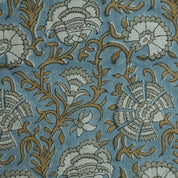 Linen Block Print Fabric 58 Inch Width Medium Weight Linen Natural Base Color Curtains and Drapes Upholstery Handmade Art Pillow Covers Tablecloths and Runners Bedding Tote Bag Napkins by Fabritual