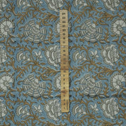 Linen Block Print Fabric 58 Inch Width Medium Weight Linen Natural Base Color Curtains and Drapes Handmade Art Pillow Covers Tablecloths and Runners Bedding Tote Bag Lampshades Napkins by Fabritual