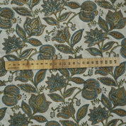 Linen Block Print Fabric 58 Inch Width Medium Weight Linen Natural Base Color Curtains and Drapes Upholstery Handmade Art Tablecloths and Runners Bedding Tote Bag Lampshades Napkins by Fabritual