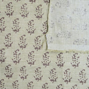 HAND BLOCK PRINT LINEN BLEND FABRIC DECORATIVE TABLE LINENS AND DRAPERY CURTAINS - PATH JHAD