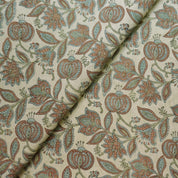 Linen Block Print Fabric Linen Blend 58 Inch Width Light Weight Linen Natural Base Color Curtains and Drapes Upholstery Handmade Art Pillow Covers Tablecloths and Runners Lampshades Napkins by Fabritual