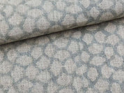 Eco-Friendly Hand Block Print Grey Thick Linen Fabric - Vintage