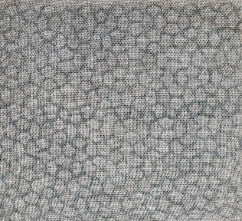 Eco-Friendly Hand Block Print Grey Thick Linen Fabric - Vintage