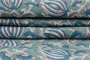 Eco Friendly Hand Block Print Blue Pure Linen Fabric – 6 Kamal