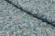 Eco Friendly Hand Block Print Blue Pure Linen Fabric – 6 Kamal