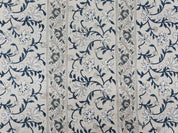 Eco- Friendly Hand Block Print Blue Thick Linen Fabric - Mangal Pandey