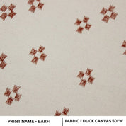 Eco-Friendly Hand Block Print Bronze Duck Canvas Fabric - Barfi