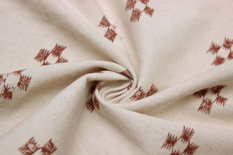 Eco-Friendly Hand Block Print Bronze Duck Canvas Fabric - Barfi