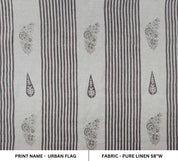 Block Print Linen Fabric, Urban Flag  Merlot Wine Color Dual Pattern Block Print Linen Fabric, Latest Pattern For Stylish Cushion And Pillow, Lining Pattern Fabric