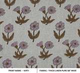 Eco- Friendly Hand Block Print Brown Thick Linen Fabric  – Kirti