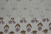 Eco- Friendly Hand Block Print Brown Thick Linen Fabric  – Kirti