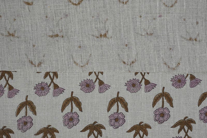 Eco- Friendly Hand Block Print Brown Thick Linen Fabric  – Kirti