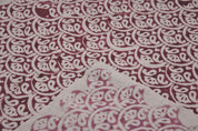 Pure Linen 58" Wide Block printed curtains, Indian Fabric, luxury fabric Linen, upholstery Linen, sewing fabric - Shatru Red
