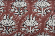 Linen Block Print Fabric 50 Inch Width Medium Weight Linen Beige Base Color Curtains and Drapes Upholstery Handmade Art Pillow Covers Tablecloths and Runners Lampshades Napkins by Fabritual