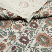 Linen Block Print Fabric 58 Inch Width Heavy Weight Linen Natural Base Color Curtains and Drapes Upholstery Handmade Art Tablecloths and Runners Bedding Tote Bag Lampshades Napkins by Fabritual