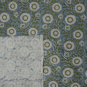 Linen Block Print Fabric 58 Inch Width Heavy Weight Linen Natural Base Color Curtains and Drapes Upholstery Handmade Art Pillow Covers Tablecloths and Runners Lampshades Napkins by Fabritual