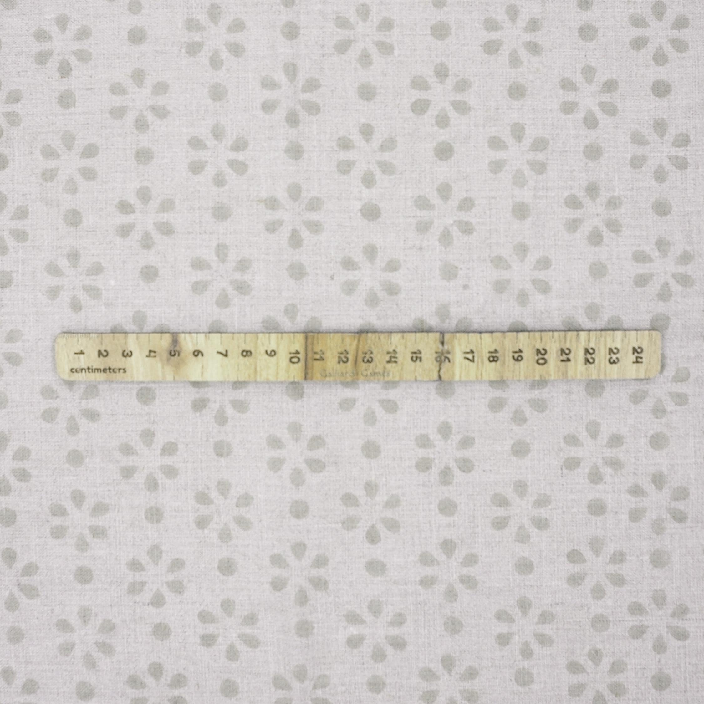 Handcrafted Gray Mini Rang Phool Print in Pure Linen Fabric 58" wide for Roman Shade