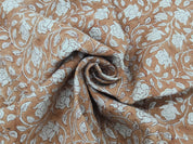 Linen Block Print Fabric 58 Inch Width Medium Weight Linen Natural Base Color Curtains and Drapes Upholstery Pillow Covers Tablecloths and Runners Bedding Tote Bag by Fabritual