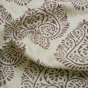 Indian Hand Stamped Block Printed Pure Linen Pastel Gray and Coconut Floral Fabric – RANG REKHA