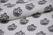 Linen Block Print Fabric Off White linen 58 Inch Width Medium Weight Linen Natural Base Color Curtains and Drapes Upholstery Handmade Art Pillow Covers Tablecloths and Runners Bedding Tote Bag Lampshades Napkins