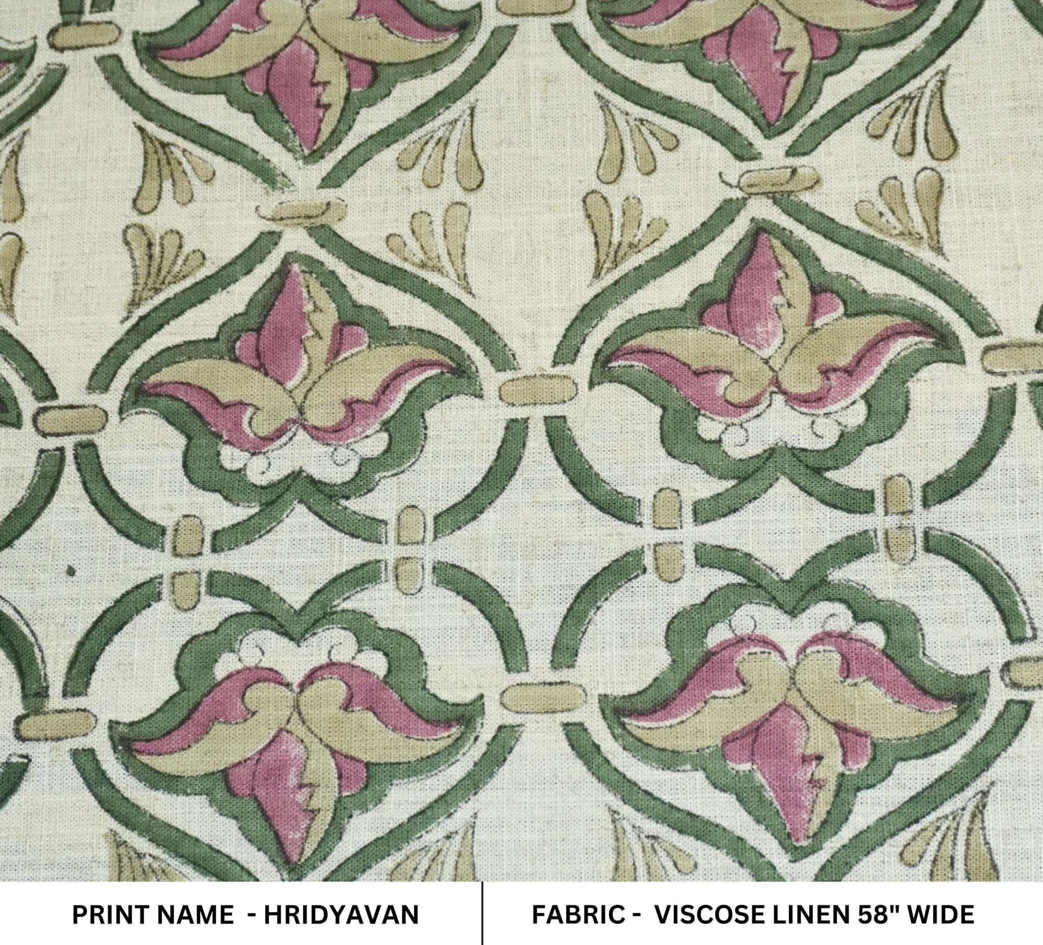 Block Print Fabric 58 Inch Width Light Weight Viscose Linen Natural Base Color and Mini Yellow Floral Print Curtains and Drapes Pillow Covers Tablecloths and Runners Bedding Tote Bag Lampshades Napkins by Fabritual