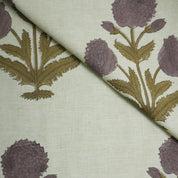 Linen Block Print Fabric Linen Blend 58 Inch Width Light Weight Linen Natural Base Color Curtains and Drapes Upholstery Handmade Art Pillow Covers Tablecloths and Runners Bedding Tote Bag Lampshades Napkins by Fabritual