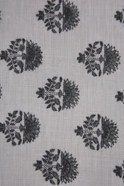 Linen Block Print Fabric Off White linen 58 Inch Width Medium Weight Linen Natural Base Color Curtains and Drapes Upholstery Handmade Art Pillow Covers Tablecloths and Runners Bedding Tote Bag Napkins by Fabritual