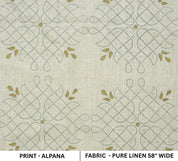 Neutral Heavy Linen with Global-Inspired Block Print for DIY Projects  Indian Block Print on Natural Linen Fabric for High-End Home Projects Minimalist Block Printed Linen in Heavyweight for Interior .