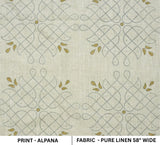 Handmade Wooden Block Printed Pure Linen Gray Mustard Floral Premium Fabric for Couch Cushions – ALPANA