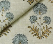 Linen Block Print Fabric 58 Inch Width Light Weight Linen Natural Base Color Handmade Creative Design To Make Curtains and Drapes Upholstery Pillow Covers  Lampshades Napkins by Fabritual