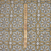 Indian Handblock Printed Sage Green and White Floral Throw Pure Linen Curtains Fabric with Varnika Design