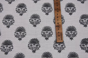 Linen Block Print Fabric Off White linen 58 Inch Width Medium Weight Linen Natural Base Color Curtains and Drapes Upholstery Handmade Art Pillow Covers Tablecloths and Runners Bedding Tote Bag Lampshades by Fabritual