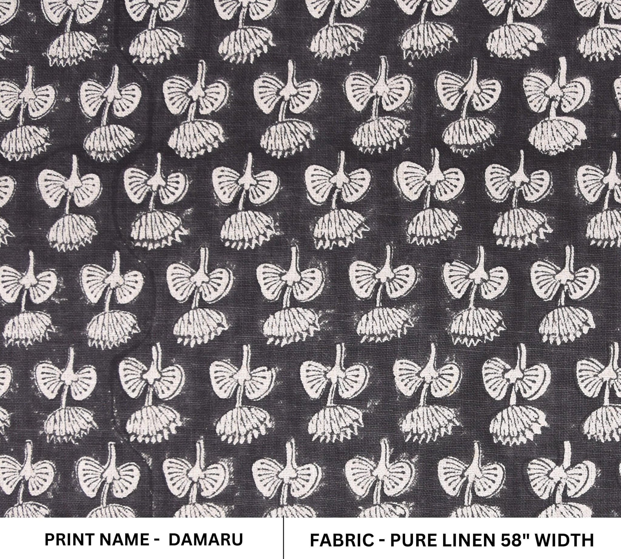 Earth-Toned Linen 58" for Couch and Curtain Projects, Decorative Linen for Handmade Sofa Slipcovers and Runners, Premium Linen Fabric for Custom Home Styling Projects, Natural Linen with Hand Block Prints for Table Runners, Pure 58-Inch Linen for Cozy Boho Home Furnishings.
